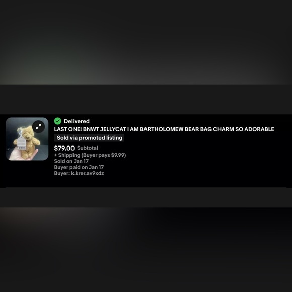 RETIRED BNWT Jellycat Bartholomew Bear Decoration plush ornament - Picture 10 of 12